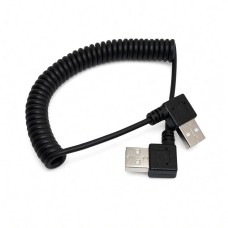 5ft Spiral Coiled 90° Right Angle USB 2.0 A Male to Male Extension Cable 5ft Spiral Coiled 90° Right Angle USB 2.0 A Male to Male Extension Cable