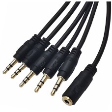 3.5mm Audio Y-Splitter Cable – Gold-Plated Female to Five Male Stereo Adapter (0.5m) 3.5mm Audio Y-Splitter Cable – Gold-Plated Female to Five Male Stereo Adapter (0.5m)