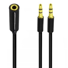3.5mm Audio Y-Splitter Cable – Gold-Plated Female to Dual Male Stereo Adapter (0.5m) 3.5mm Audio Y-Splitter Cable – Gold-Plated Female to Dual Male Stereo Adapter (0.5m)