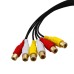 3 RCA Male to 6 RCA Female Splitter Audio Video Composite Cable 3 RCA Male to 6 RCA Female Splitter Audio Video Composite Cable