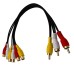 3 RCA Male to 6 RCA Female Splitter Audio Video Composite Cable 3 RCA Male to 6 RCA Female Splitter Audio Video Composite Cable