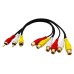 3 RCA Male to 6 RCA Female Splitter Audio Video Composite Cable 3 RCA Male to 6 RCA Female Splitter Audio Video Composite Cable