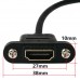 Super Short HDMI Male to Panel Mount HDMI Female Extension Cable Super Short HDMI Male to Panel Mount HDMI Female Extension Cable