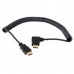 Spiral Coil Retractable Right Angle HDMI 1.4 Male to HDMI 1.4 Male Cable