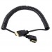 Spiral Coil Retractable Right Angle HDMI 1.4 Male to HDMI 1.4 Male Cable