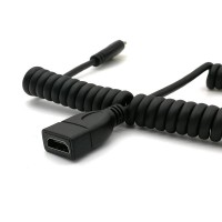 Curl Spring / Coiled Retractable HDMI 1.4 Male to HDMI 1.4 Female Cable