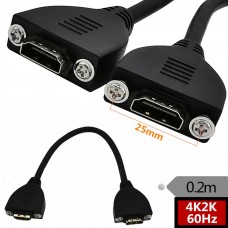 Super Short Panel Mount HDMI 1.4 Type A Female to Panel Mount HDMI 1.4 Type A Female Extension Cable / Adapter Super Short Panel Mount HDMI 1.4 Type A Female to Panel Mount HDMI 1.4 Type A Female Extension Cable / Adapter