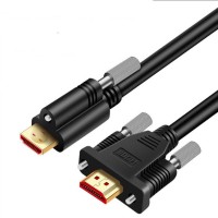 Single Locking Screw / Thumb Lock HDMI 2.0 A male to to Panel Mount HDMI 2.0 A male Extension Cable