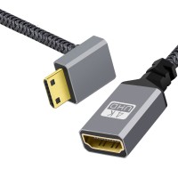 Rugged Tangle-Free HDMI 1.4 4K 60Hz UHD HDTV Mini HDMI Male to Standard HDMI Female Adapter Cable