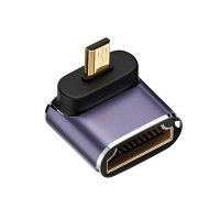 90 Deg Elbow Angled Micro HDMI Male to HDMI Female Adapter (Supports 8K@60Hz UHD, HDCP & 3D) 90 Deg Elbow Angled Micro HDMI Male to HDMI Female Adapter (Supports 8K@60Hz UHD, HDCP & 3D)