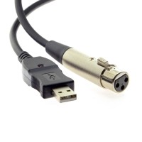 USB Male to 3PIN XLR Mic / Microphone Female Cable for Studio, Karaoke, Audio, Recording Instruments