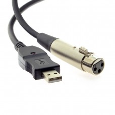 USB Male to 3PIN XLR Mic / Microphone Female Cable for Studio, Karaoke, Audio, Recording Instruments
