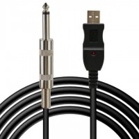 3M/10ft Long USB Guitar Cable Guitar Bass to PC USB Recording Cable (USB to Audio 1/4" 6.3mm Male Cable) 3M/10ft Long USB Guitar Cable Guitar Bass to PC USB Recording Cable (USB to Audio 1/4" 6.3mm Male Cable)
