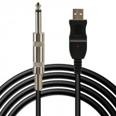 3M/10ft Long USB Guitar Cable Guitar Bass to PC USB Recording Cable (USB to Audio 1/4" 6.3mm Male Cable) 3M/10ft Long USB Guitar Cable Guitar Bass to PC USB Recording Cable (USB to Audio 1/4" 6.3mm Male Cable)