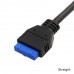 USB 3.0 Single Port A Female Panel Screw Mount Type to Up Angled Motherboard 20pin Header Cable
