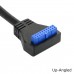 USB 3.0 Single Port A Female Panel Screw Mount Type to Up Angled Motherboard 20pin Header Cable