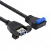 USB 3.0 Single Port A Female Panel Screw Mount Type to Up Angled Motherboard 20pin Header Cable