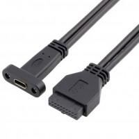 Panel Mount USB-C with PCI Header Plate to 20pin Motherboard Header Jumper / Feeder Cable Panel Mount USB-C with PCI Header Plate to 20pin Motherboard Header Jumper / Feeder Cable