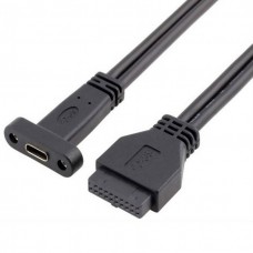 Panel Mount USB-C with PCI Header Plate to 20pin Motherboard Header Jumper / Feeder Cable Panel Mount USB-C with PCI Header Plate to 20pin Motherboard Header Jumper / Feeder Cable