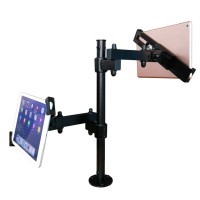 Desktop Anti-Theft Lockable Dual Mount for iPad Pro, iPad Air, iPad and iPad Mini, 360 degree Rotating and Height Adjustable Desktop Anti-Theft Lockable Dual Mount for iPad Pro, iPad Air, iPad and iPad Mini, 360 degree Rotating and Height Adjustable