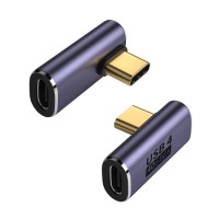 90 Degree USB4 / USB-C Right Angle Adapter, Male to Female Extension Extender (Support 100W PD / 40Gbps / 8K Video) 90 Degree USB4 / USB-C Right Angle Adapter, Male to Female Extension Extender (Support 100W PD / 40Gbps / 8K Video)