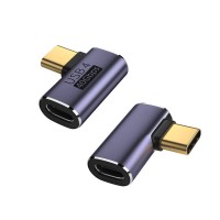 90 Degree USB4 / USB C Right Angle Adapter, Male to Female Extension Extender (Support 100W Power / 40Gbps / 8K Video) 90 Degree USB4 / USB C Right Angle Adapter, Male to Female Extension Extender (Support 100W Power / 40Gbps / 8K Video)