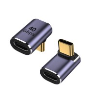 90 Degree USB4 / USB C Right Angle Adapter, Male to Female Extension Extender (Support 100W Power / 40Gbps / 8K Video) 90 Degree USB4 / USB C Right Angle Adapter, Male to Female Extension Extender (Support 100W Power / 40Gbps / 8K Video)