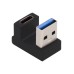 180 Degree Right Angle USB 3.0 (10 Gbps) USB-A Male to USB-C Female Adapter