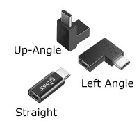 90 Degree Right-Angle / Straight USB 3.1 Type C Male to USB-C Female Adapter 90 Degree Right-Angle / Straight USB 3.1 Type C Male to USB-C Female Adapter