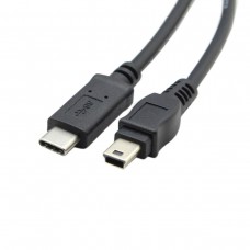 Super Short USB Type C (USB-C) Male to USB 2.0 Mini USB Male Cable Adapter