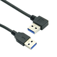 40cm (16in) 90 Degree Right Angle USB 3.0 Type-A Male to USB Type-A Male Data Cable