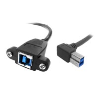 Panel Mount USB 3.0 Type-B to Right Angle USB 3.0 Type-B Cable for Printers / Hard Drives Panel Mount USB 3.0 Type-B to Right Angle USB 3.0 Type-B Cable for Printers / Hard Drives