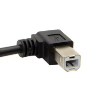 1M/3.3ft (Max.) Coiled Stretchable Right Angle USB-A Printer Cable (USB-A to USB-B Extension Cable) 1M/3.3ft (Max.) Coiled Stretchable Right Angle USB-A Printer Cable (USB-A to USB-B Extension Cable)