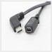 Super Short Mini USB Female to Right Angle USB-C Male Adapter Cable