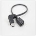 Super Short Mini USB Female to Right Angle USB-C Male Adapter Cable