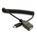 100cm / 3.3ft (Max.) Long Coil Retractable USB-C OTG Cable (USB-C male to USB-C female On-the-Go Cable)