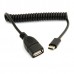 100cm / 3.3ft (Max.) Long Coil Retractable USB-C OTG Cable (USB-C male to USB-C female On-the-Go Cable)
