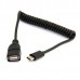 100cm / 3.3ft (Max.) Long Coil Retractable USB-C OTG Cable (USB-C male to USB-C female On-the-Go Cable)
