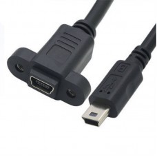 17mm Pitch 1 ft / 0.3M Long Mini USB Male to Panel Mount Mini USB Female Extension Cable (17mm Pitch) 17mm Pitch 1 ft / 0.3M Long Mini USB Male to Panel Mount Mini USB Female Extension Cable (17mm Pitch)