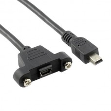 28mm Pitch Panel Mount USB Mini Male to USB Mini Female Extension Cable / Extender Cord 28mm Pitch Panel Mount USB Mini Male to USB Mini Female Extension Cable / Extender Cord