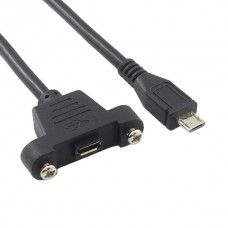 Panel Mount USB Micro Male to USB Micro Female Extension Cable Panel Mount USB Micro Male to USB Micro Female Extension Cable