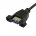 Panel Mount USB-A Female to USB-C Male OTG Cable / USB-C Male to USB-A Female On-the-Go Cable