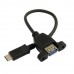 Panel Mount USB-A Female to USB-C Male OTG Cable / USB-C Male to USB-A Female On-the-Go Cable