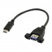 Panel Mount USB-A Female to USB-C Male OTG Cable / USB-C Male to USB-A Female On-the-Go Cable