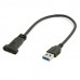 Super Short Panel Mount USB-C Female to USB 3.0 Type-A Male Extension Cable