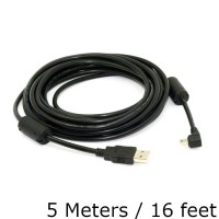 5 Meters / 16 feet Ultra Long Right Angle USB Mini Extension Cable (USB Mini 5 Pin to USB A Cord) 5 Meters / 16 feet Ultra Long Right Angle USB Mini Extension Cable (USB Mini 5 Pin to USB A Cord)