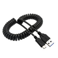 1M / 3.3ft (max.) Spiral Coil Retractable USB-C Cable (USB-A to USB-C Elastic Flexible USB Extension Cable) 1M / 3.3ft (max.) Spiral Coil Retractable USB-C Cable (USB-A to USB-C Elastic Flexible USB Extension Cable)