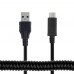 1M / 3.3ft (max.) Spiral Coil Retractable USB-C Cable (USB-A to USB-C Elastic Flexible USB Extension Cable) 1M / 3.3ft (max.) Spiral Coil Retractable USB-C Cable (USB-A to USB-C Elastic Flexible USB Extension Cable)