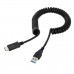 1M / 3.3ft (max.) Spiral Coil Retractable USB-C Cable (USB-A to USB-C Elastic Flexible USB Extension Cable) 1M / 3.3ft (max.) Spiral Coil Retractable USB-C Cable (USB-A to USB-C Elastic Flexible USB Extension Cable)