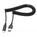 1M / 3.3ft (max.) Spiral Coil Retractable USB-C Cable (USB-A to USB-C Elastic Flexible USB Extension Cable) 1M / 3.3ft (max.) Spiral Coil Retractable USB-C Cable (USB-A to USB-C Elastic Flexible USB Extension Cable)